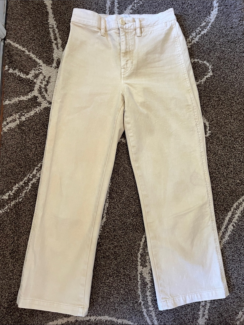 J. Crew Women's Cream Ankle-Length Straight Pants